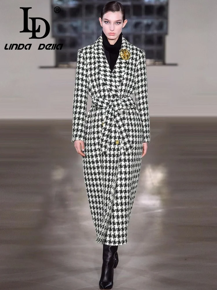 LD LINDA DELLA Lace-Up Slim With Brooch Coat Women's Turn-Down Collar Long-Sleeved Single-Breasted High Street Overcoat
LD LINDA DELLA Lace-Up Slim With Brooch Coat Women's Turn-Down Collar Long-Sleeved Single-Breasted High Street Overcoat