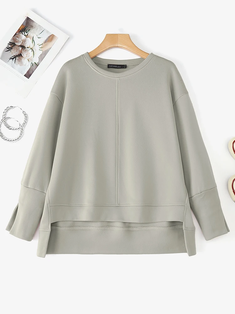 2025 ZANZEA Fashion Women Sweatshirts Autumn Long Sleeve Asymmetrical Jumpers Winter Casual Soild Pullovers Loose Blusas Female
2025 ZANZEA Fashion Women Sweatshirts Autumn Long Sleeve Asymmetrical Jumpers Winter Casual Soild Pullovers Loose Blusas Female
