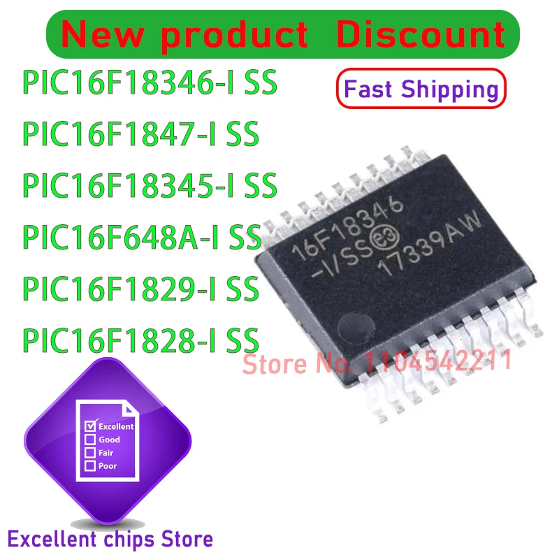 10PCS/LOT PIC16F648A-I/SS PIC16F648A PIC16F648 PIC16F1828 PIC16F1829 PIC16F1847 PIC16F18345 PIC16F18346 PIC16 PIC IC SSOP-20
10PCS/LOT PIC16F648A-I/SS PIC16F648A PIC16F648 PIC16F1828 PIC16F1829 PIC16F1847 PIC16F18345 PIC16F18346 PIC16 PIC IC SSOP-20