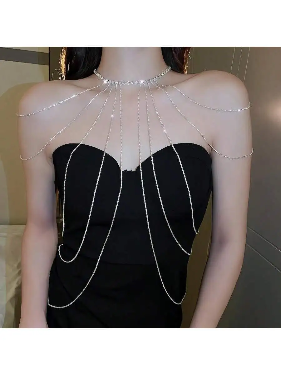 Crystal Body Chain Shoulder Necklace For Women Party Luxury Accessory
Crystal Body Chain Shoulder Necklace For Women Party Luxury Accessory