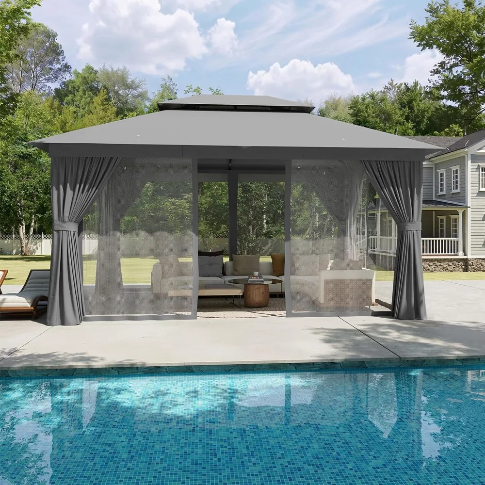 Outdoor Gazebo for Patio 10x12, Metal Frame Canopy with Double Roofs, Heavy Duty Party Tent and Shelter with, Customized
Outdoor Gazebo for Patio 10x12, Metal Frame Canopy with Double Roofs, Heavy Duty Party Tent and Shelter with, Customized