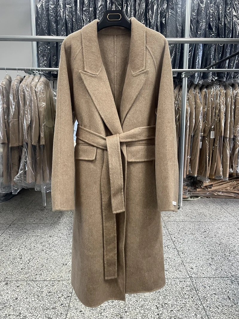 High-end Black Women Double-sided Wool Coat Fashion Slim Lapel Lace-up Mid-length Woolen Coat Warm Casual Jacket Autumn Winter
High-end Black Women Double-sided Wool Coat Fashion Slim Lapel Lace-up Mid-length Woolen Coat Warm Casual Jacket Autumn Winter