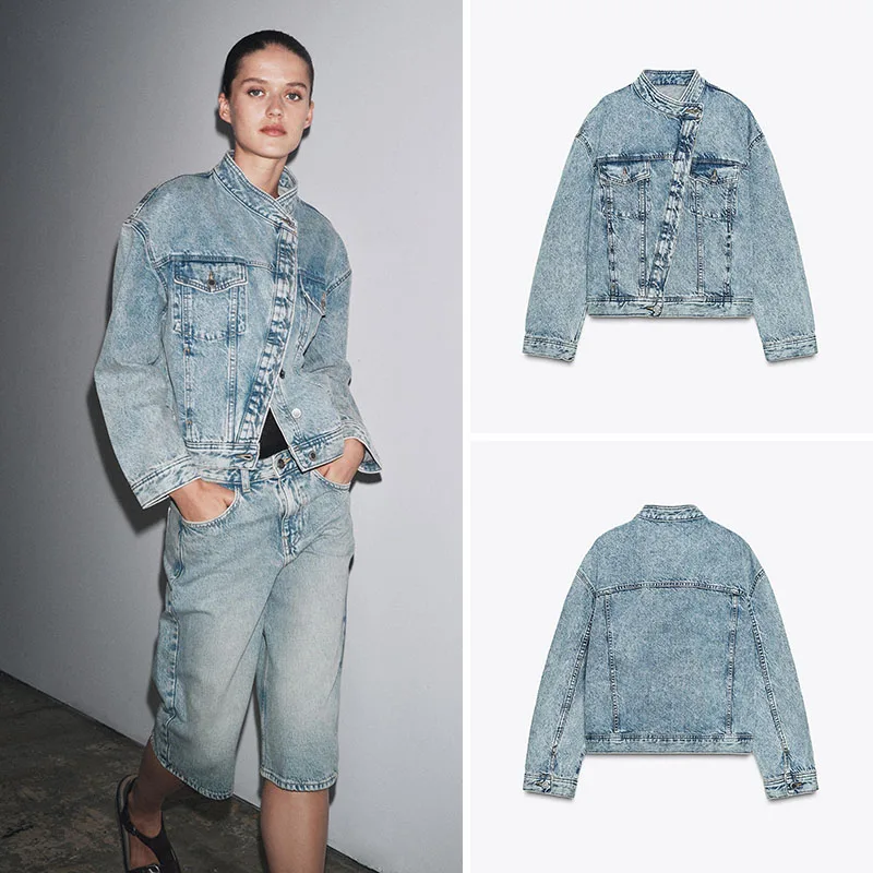 Fashionable Double-Breasted Denim Jacket Women's Autumn New Arrival Personalized Design Casual Style Standard Fit Short Coat
Fashionable Double-Breasted Denim Jacket Women's Autumn New Arrival Personalized Design Casual Style Standard Fit Short Coat