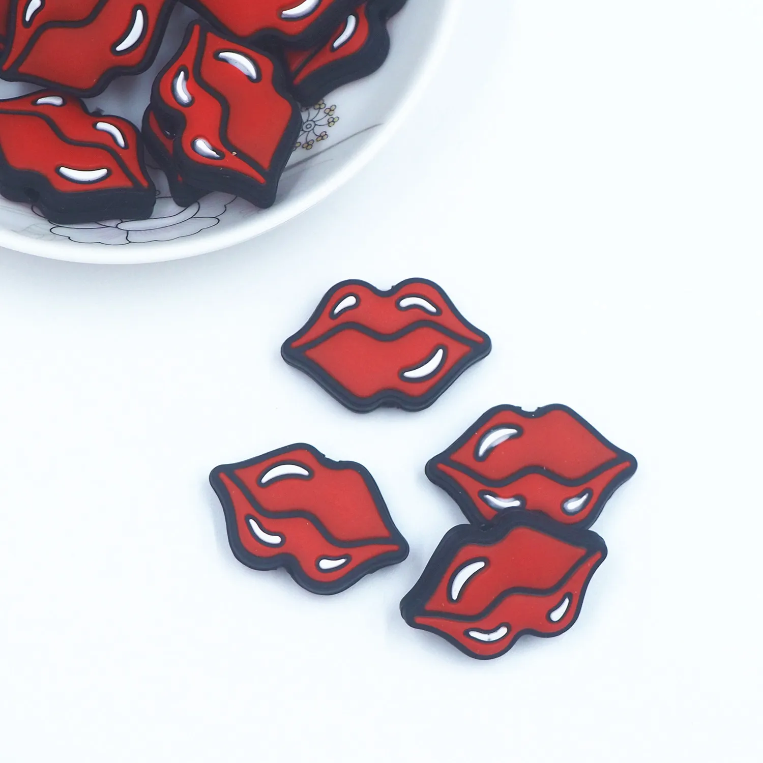 Chenkai 50PCS Red Lip Silicone Focal Beads For Beadable Pen Silicone Charms for Pen Keychain Making New Silicone Character Bead
Chenkai 50PCS Red Lip Silicone Focal Beads For Beadable Pen Silicone Charms for Pen Keychain Making New Silicone Character Bead