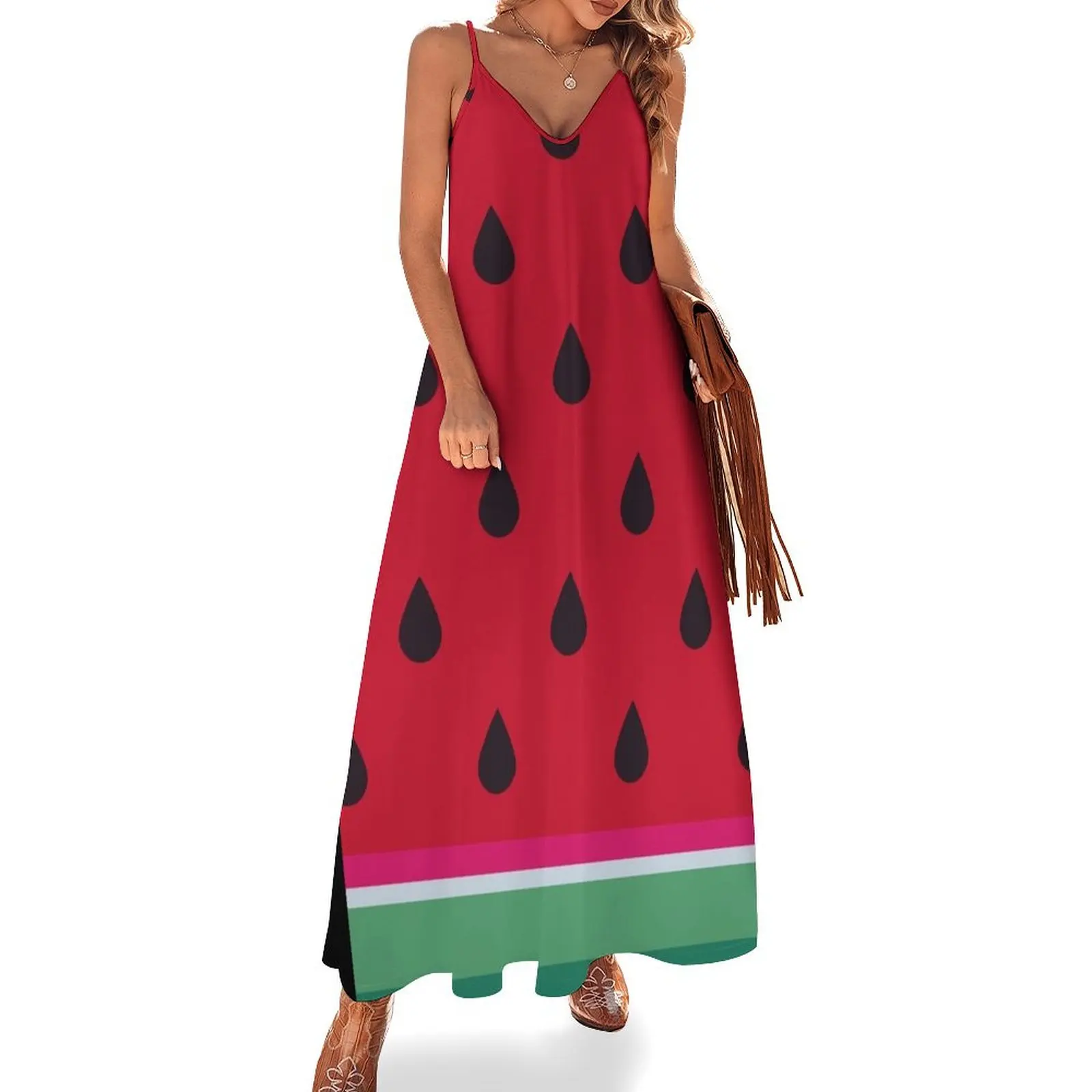 Watermelon Print Sleeveless Long Dress women's clothing korea stylish women's elegant loose dresses elegant women's sets Dress
Watermelon Print Sleeveless Long Dress women's clothing korea stylish women's elegant loose dresses elegant women's sets Dress