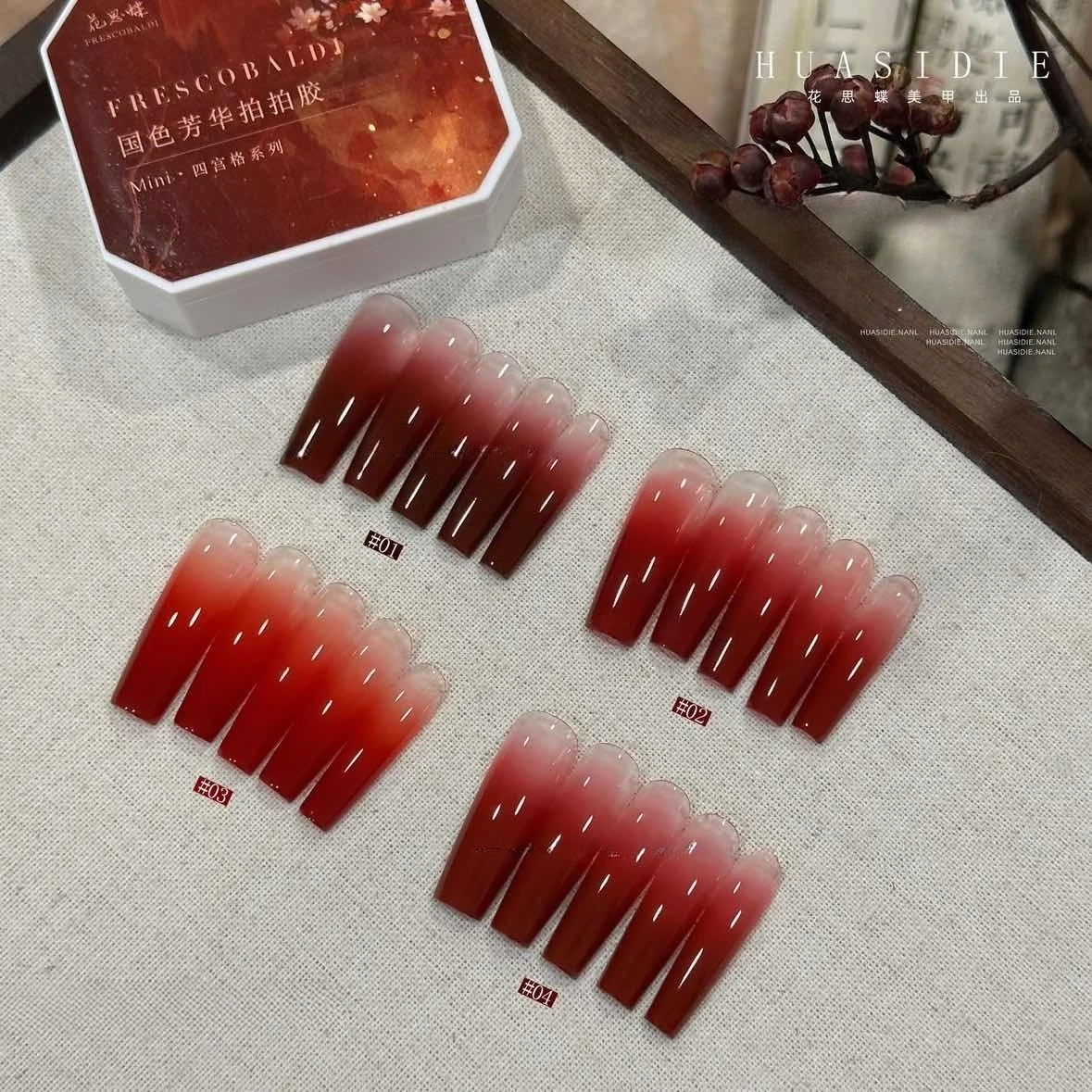 4 Colors Chinese Style Red Tones Painting Gel Gradient Design Nail Art Semi Permanent Soak Off UV Top Coat Gel For DIY Manicure
4 Colors Chinese Style Red Tones Painting Gel Gradient Design Nail Art Semi Permanent Soak Off UV Top Coat Gel For DIY Manicure