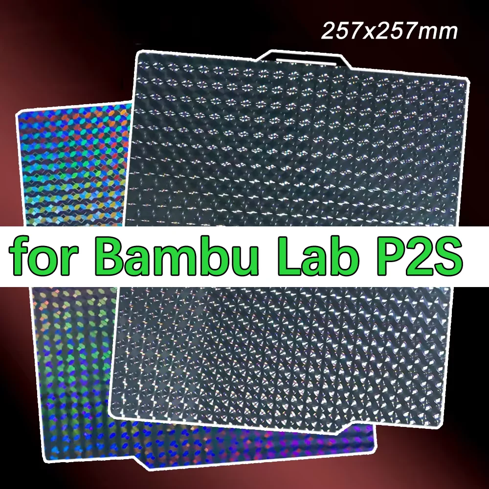For Bambu Lab P2S Build Plate Bambulab p2s PEI Sheet Double Sided Spring Steel Sheet for Bambulabs P2S 3D Printer Heated Bed