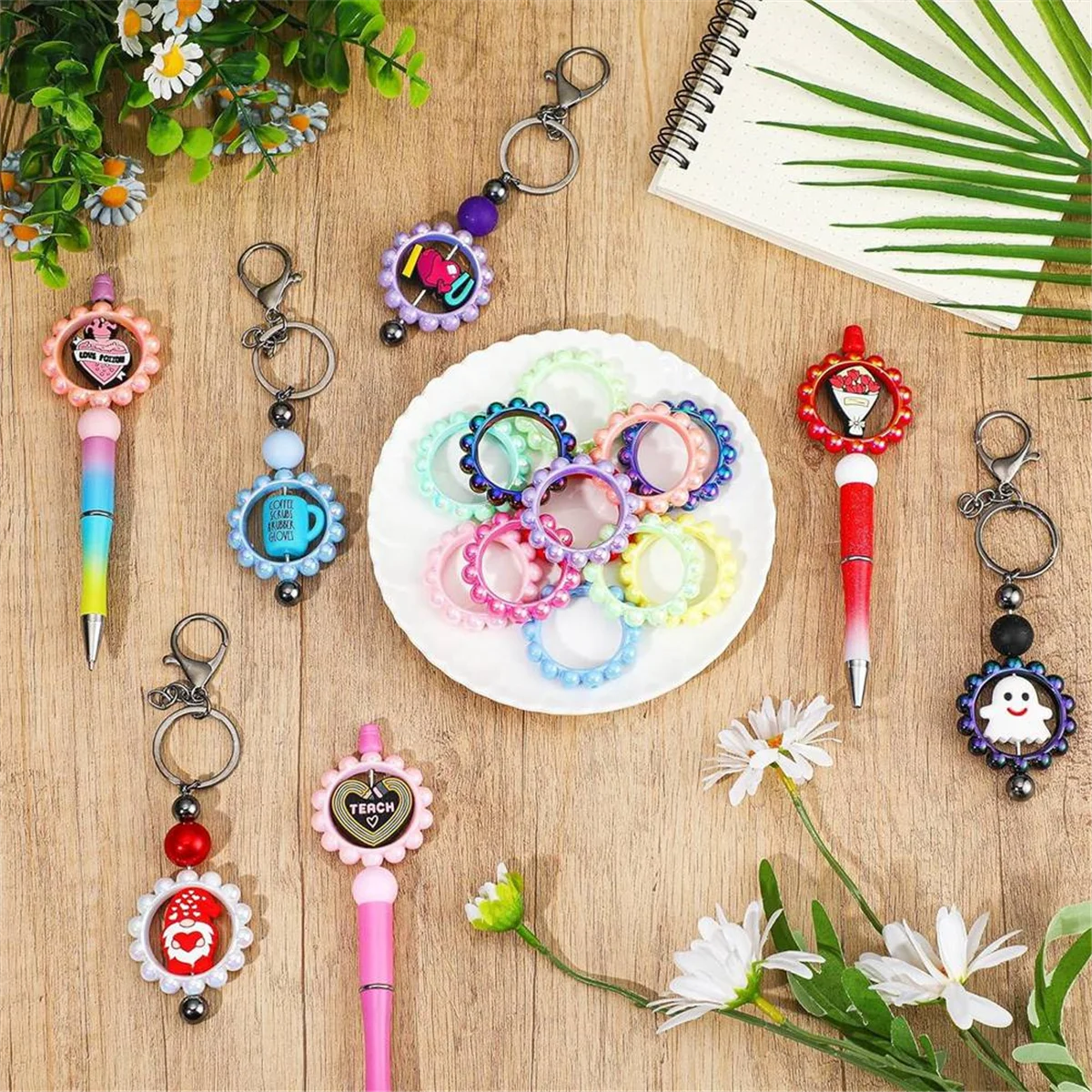 20Pcs Acrylic Beaded Frame 48mm Round Beaded Loop with 2 Holes DIY Focal Beaded Frame for Hanging DecorationsHUG
20Pcs Acrylic Beaded Frame 48mm Round Beaded Loop with 2 Holes DIY Focal Beaded Frame for Hanging DecorationsHUG