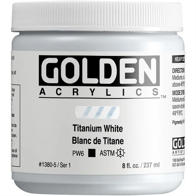 Professional Acrylic Paint Set, Titanium White 8 oz, Opaque Heavy Body for Canvas Art
Professional Acrylic Paint Set, Titanium White 8 oz, Opaque Heavy Body for Canvas Art