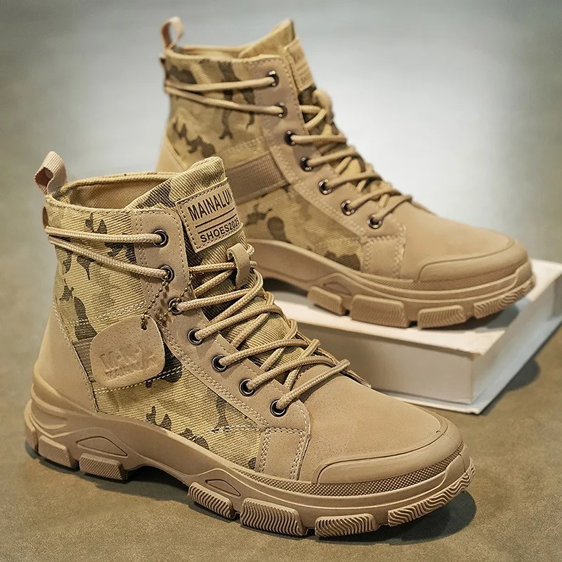 Men's High-top Boots Fashion Camouflage Boots Outdoor Casual Platform Boot Desert Ankle Boots for Men Hiking Shoes Botas Hombre
Men's High-top Boots Fashion Camouflage Boots Outdoor Casual Platform Boot Desert Ankle Boots for Men Hiking Shoes Botas Hombre