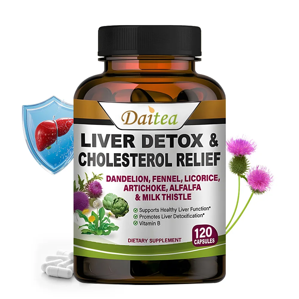Milk Thistle Extract Capsule with Dandelion for Antioxidant Detox & Cleanse Liver Health Function Support Herbal Supplement
Milk Thistle Extract Capsule with Dandelion for Antioxidant Detox & Cleanse Liver Health Function Support Herbal Supplement