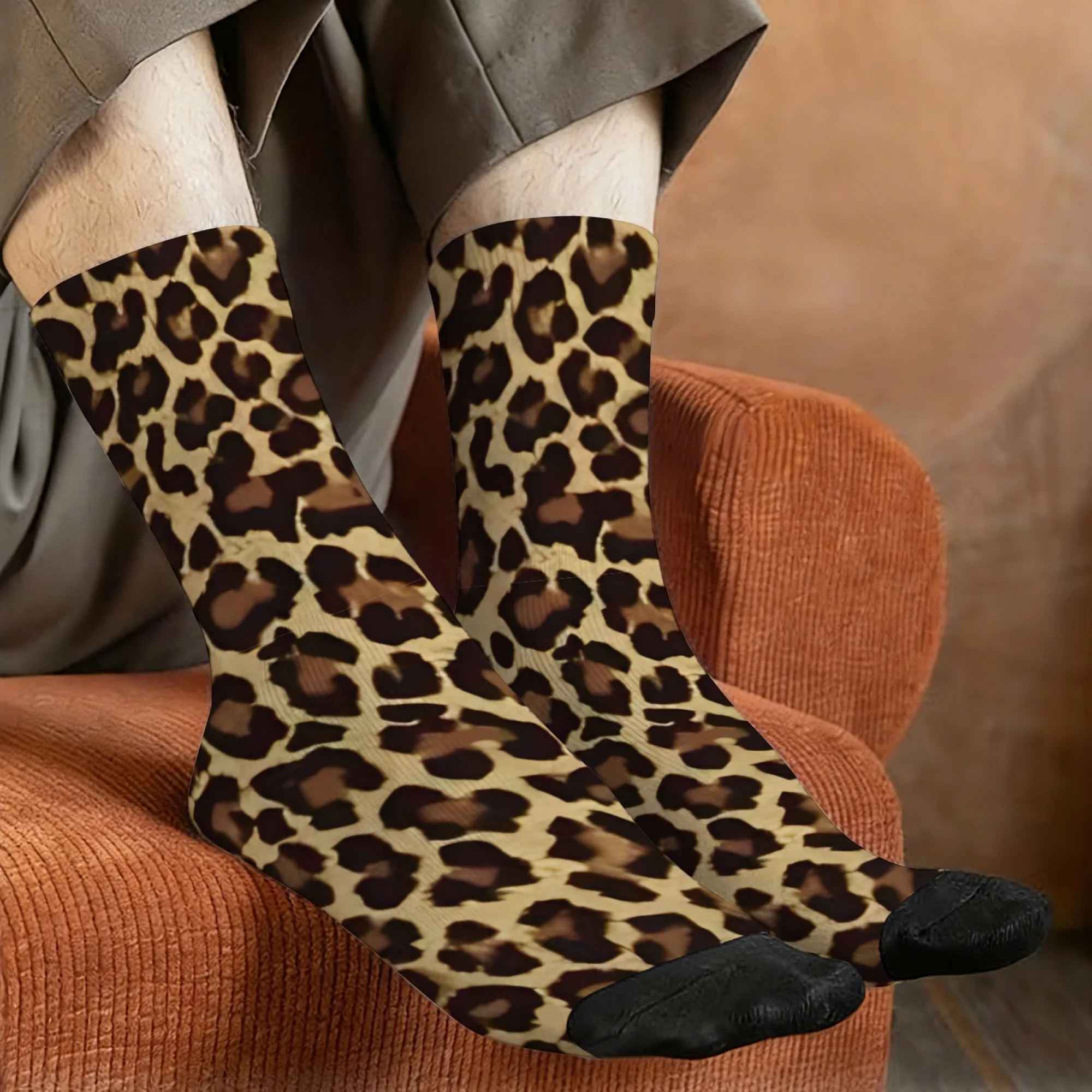 Wild Retro Classic Brown Leopard Print Men's Mid-calf Socks Street Style Night Party Wear Comfortable and Breathable Socks
Wild Retro Classic Brown Leopard Print Men's Mid-calf Socks Street Style Night Party Wear Comfortable and Breathable Socks