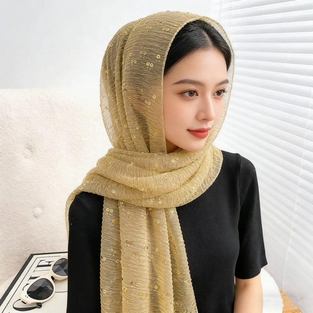 Elegant Shining Sequins Shawl Breathable Lightweight Scarves Thin Transparent Solid Color Hijab Veil Party Occasion
Elegant Shining Sequins Shawl Breathable Lightweight Scarves Thin Transparent Solid Color Hijab Veil Party Occasion