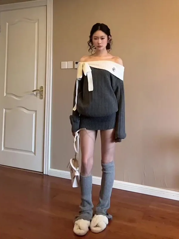 Sexy Knot One Shoulder Knitted Dress Women's Autumn Winter Slimming Short Skirt Tight Fit Casual Loose Style Long S...
Sexy Knot One Shoulder Knitted Dress Women's Autumn Winter Slimming Short Skirt Tight Fit Casual Loose Style Long S...