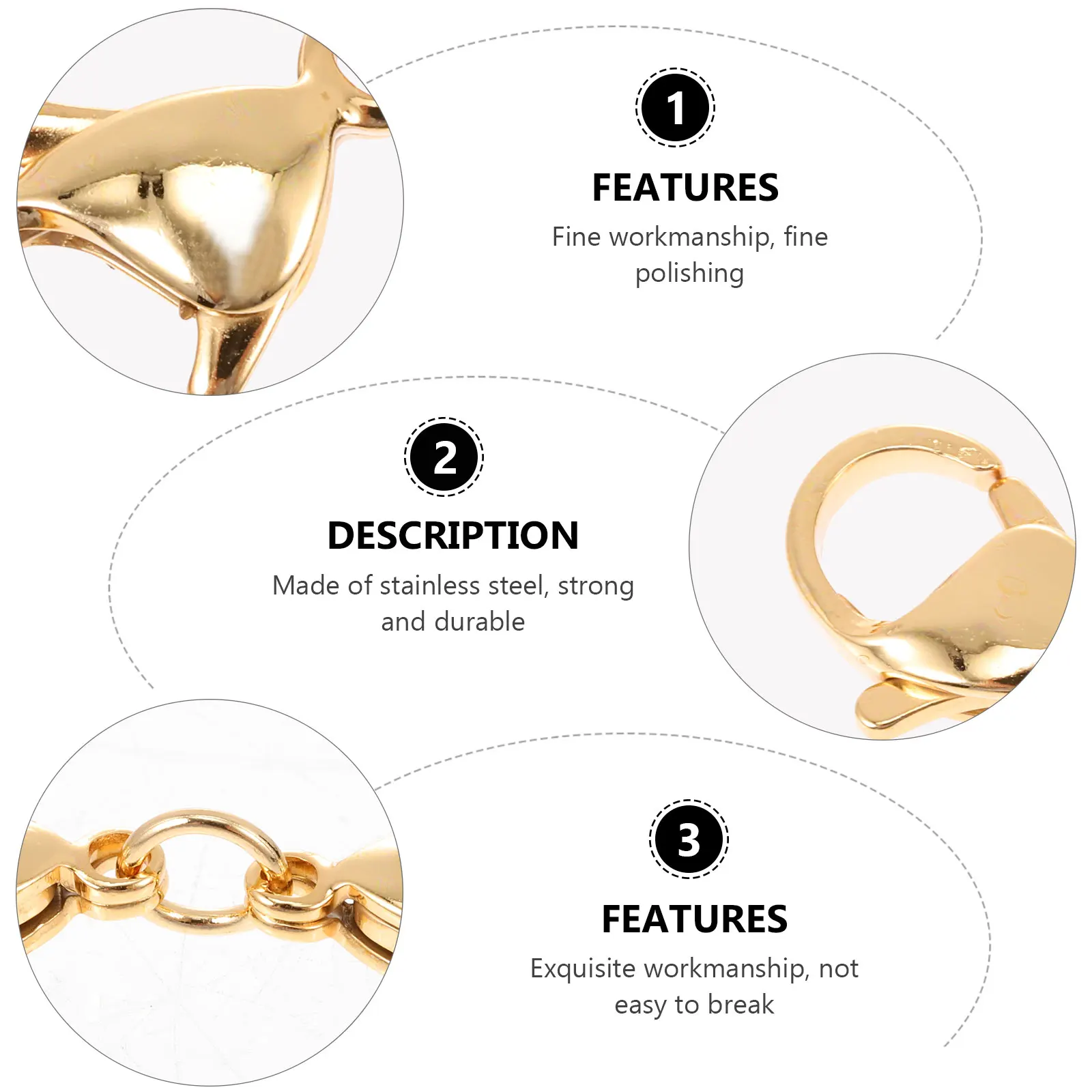 10pcs Gold Stainless Steel Lobster Clasps 12mmx25mm DIY Jewelry Making Bracelet Necklace Connectors Extensions
10pcs Gold Stainless Steel Lobster Clasps 12mmx25mm DIY Jewelry Making Bracelet Necklace Connectors Extensions