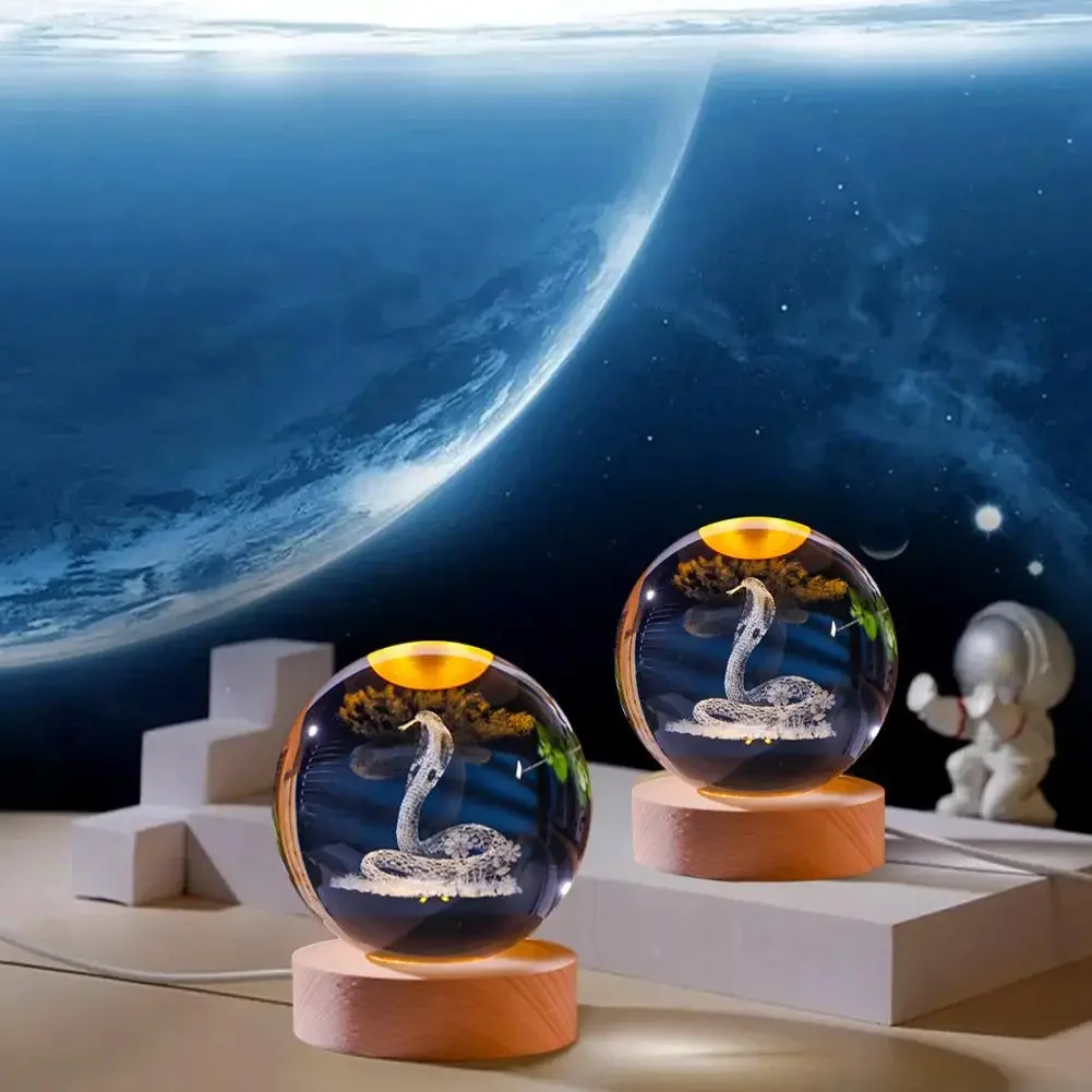 Luminous Crystal Ball LED Night Light Snake Crystal Ball 3D Moon Table Lamp USB Bedroom Atmosphere Lamp Home Decor For Kid Gift
Luminous Crystal Ball LED Night Light Snake Crystal Ball 3D Moon Table Lamp USB Bedroom Atmosphere Lamp Home Decor For Kid Gift