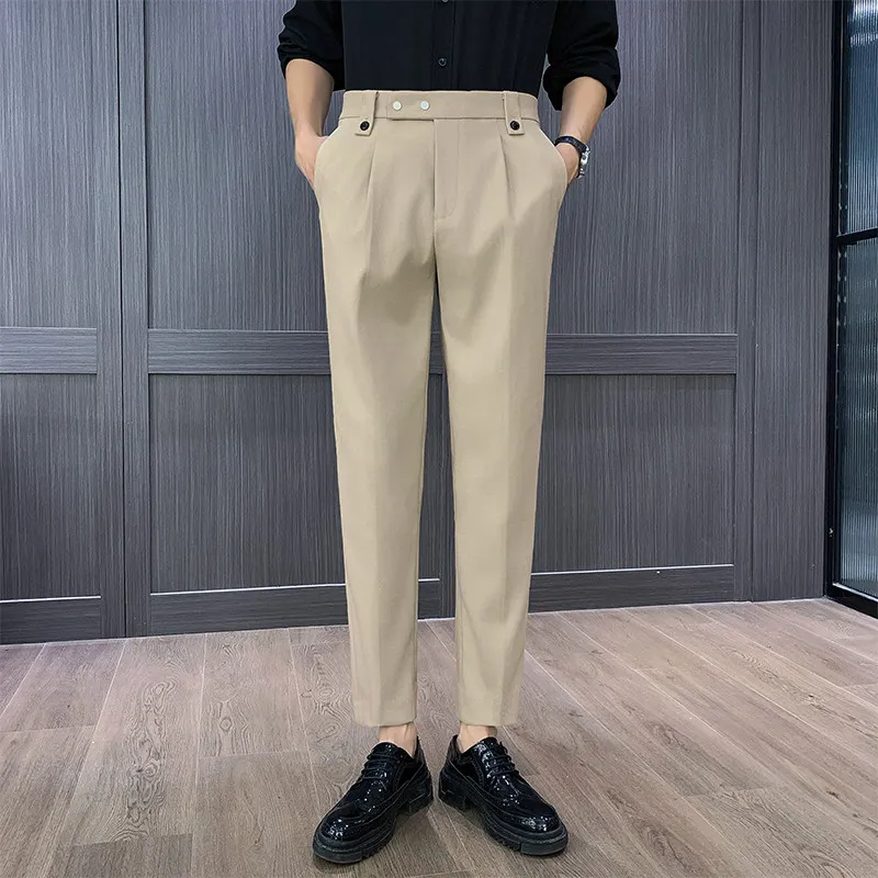 British Style Fashionable Formal Pants Men's Summer Thin Solid Color Black Imitation Cashmere Material Slim Fit Casual Pants Men
British Style Fashionable Formal Pants Men's Summer Thin Solid Color Black Imitation Cashmere Material Slim Fit Casual Pants Men
