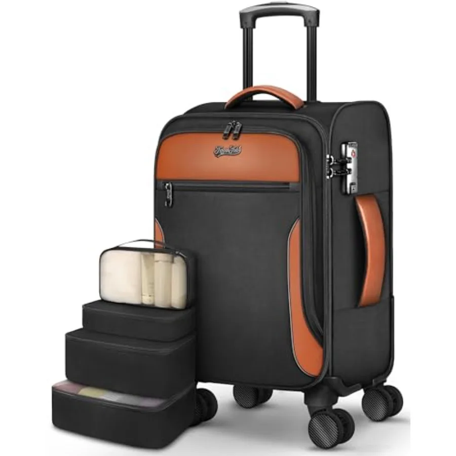 Carry On Luggage 22x14x9 Airline Approved, Softside Suitcase with 4 Pcs, Lightweight Luggage for Women Men with TSA Lock and 4
Carry On Luggage 22x14x9 Airline Approved, Softside Suitcase with 4 Pcs, Lightweight Luggage for Women Men with TSA Lock and 4