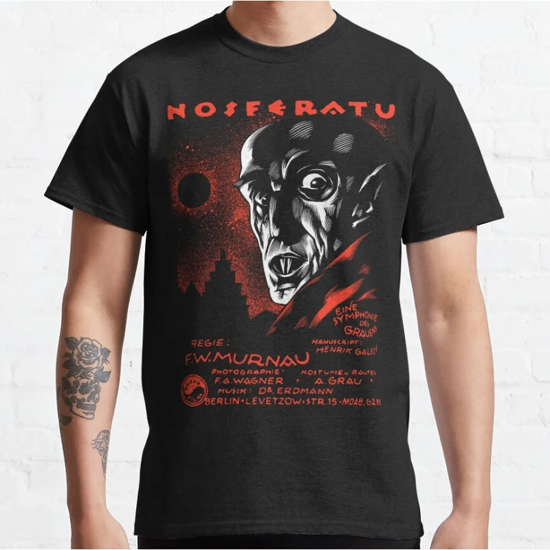 Retro horror Movie NOSFERATU STARE Vampire cult graphic t shirts for men The Mystery Hunter scary halloween tops All size S-6XL
Retro horror Movie NOSFERATU STARE Vampire cult graphic t shirts for men The Mystery Hunter scary halloween tops All size S-6XL
