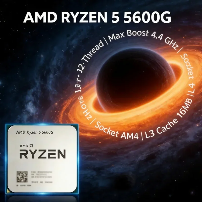 AMD Ryzen 5 5600G R5 5600G Desktop Gaming Processor 6 Core 12 Thread 3.9GHz 4.4GHz AM4 65W Unlocked No Cooler
AMD Ryzen 5 5600G R5 5600G Desktop Gaming Processor 6 Core 12 Thread 3.9GHz 4.4GHz AM4 65W Unlocked No Cooler