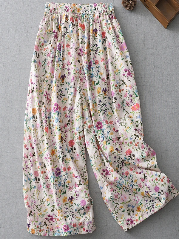 Summer Anti-Aging Floral Print Wide Leg Casual Pants Elastic Waist Loose Fit Straight Cut Versatile plus Size Women's Trousers
Summer Anti-Aging Floral Print Wide Leg Casual Pants Elastic Waist Loose Fit Straight Cut Versatile plus Size Women's Trousers