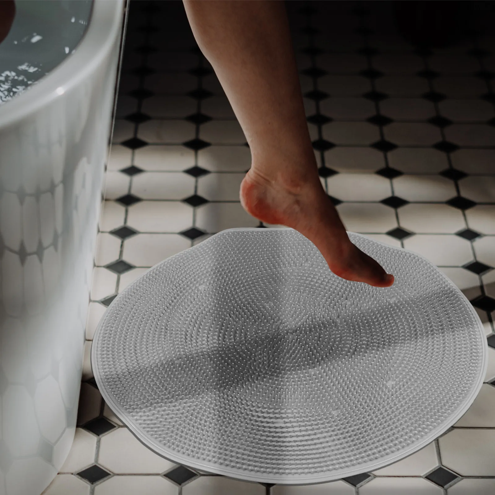 Professional Shower Foot Scrubber Mat with Strong Suction Cups for Hands Free Deep Cleaning Massage Bristles Non Slip Bath Floor
Professional Shower Foot Scrubber Mat with Strong Suction Cups for Hands Free Deep Cleaning Massage Bristles Non Slip Bath Floor