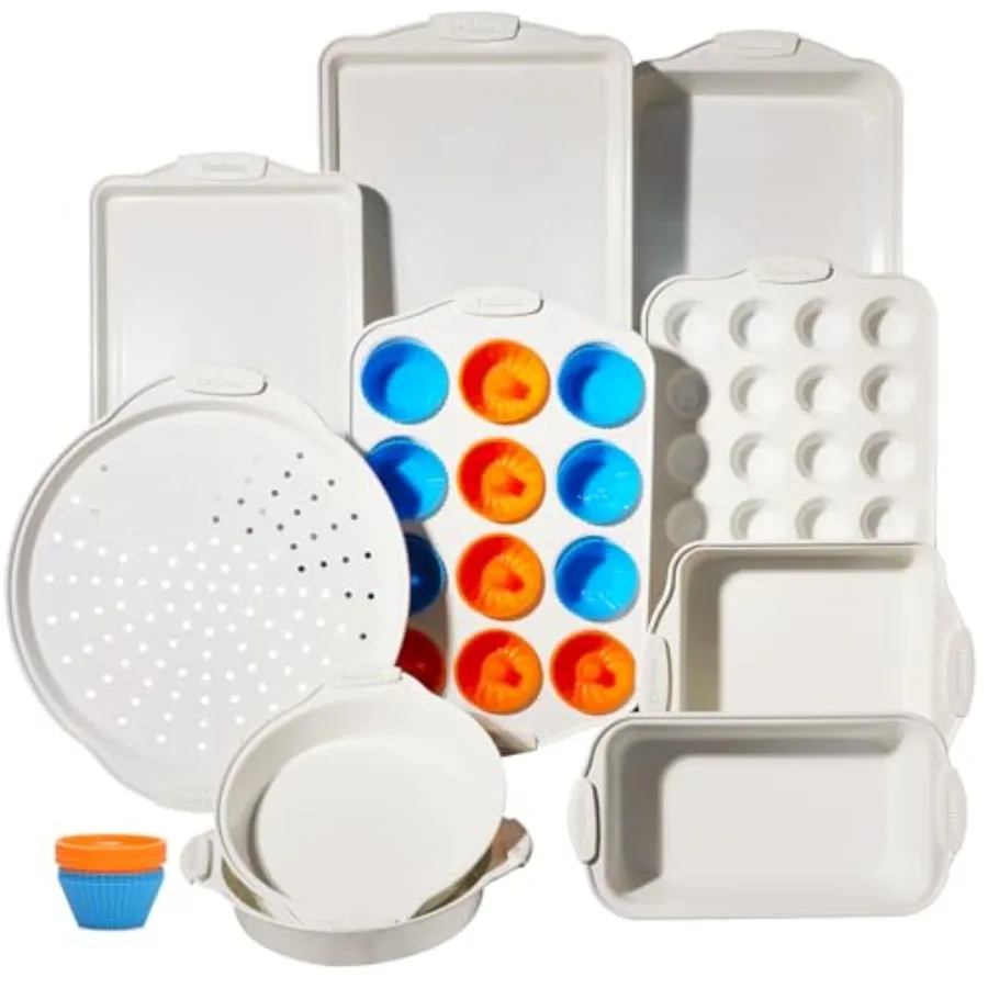 Baking Pans Set with Silicone Handles 34 PCS Nonstick Bakeware Sets Oven Pan Set Includes Baking Tray Cookie Sheet Cake Pans Lo
Baking Pans Set with Silicone Handles 34 PCS Nonstick Bakeware Sets Oven Pan Set Includes Baking Tray Cookie Sheet Cake Pans Lo