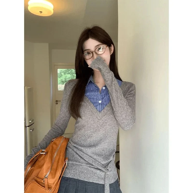 Striped Patchwork Women T-Shirt Fashion Turn Down Collar Button Slim Long Sleeve Tops Autumn New Elegant Office Ladies Blouse
Striped Patchwork Women T-Shirt Fashion Turn Down Collar Button Slim Long Sleeve Tops Autumn New Elegant Office Ladies Blouse