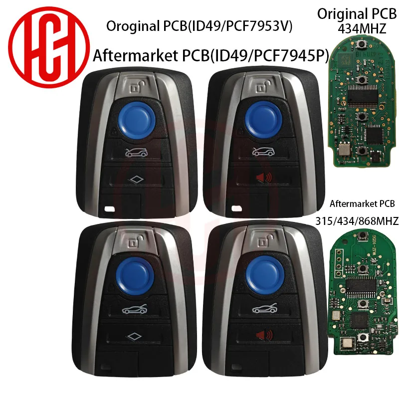 ID49 Original PCB 434Mhz Aftermarket PCB 315/434/868MHZ Remote Car Key for BMW i3 i8 Series 2014-2017 4BT Keyless Car Key
ID49 Original PCB 434Mhz Aftermarket PCB 315/434/868MHZ Remote Car Key for BMW i3 i8 Series 2014-2017 4BT Keyless Car Key