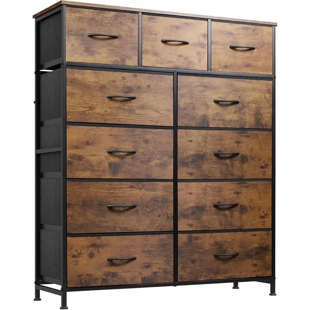 Elevated Drawer Storage Tower with 11 Drawers, Rustic Brown Wood Top Organizer Unit for Bedrooms and Hallways
Elevated Drawer Storage Tower with 11 Drawers, Rustic Brown Wood Top Organizer Unit for Bedrooms and Hallways