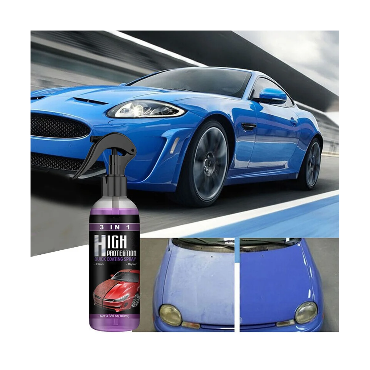 2X100ML High Protection Quick Car Coating Spray Coat Ceramic Coating Wax Polish Hydrophobic Top Coat with Sponge
2X100ML High Protection Quick Car Coating Spray Coat Ceramic Coating Wax Polish Hydrophobic Top Coat with Sponge