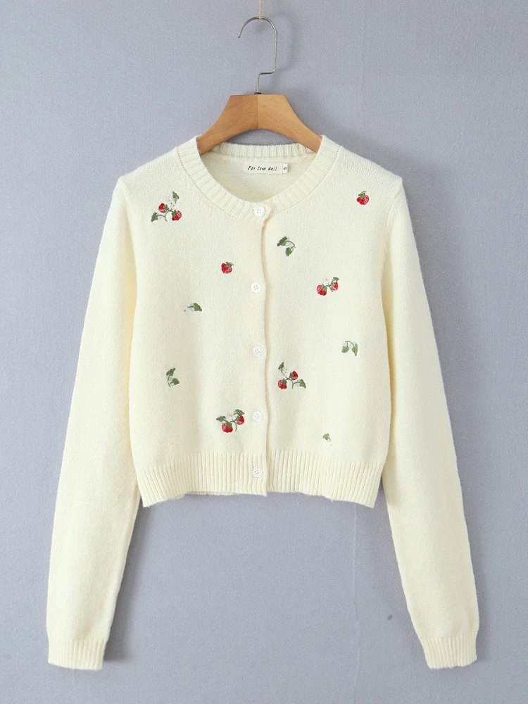 Korobov Осенний повседневный однобортный вязаный кардиган во французском стиле с круглым вырезом и длинными рукавами
Korobov Осенний повседневный однобортный вязаный кардиган во французском стиле с круглым вырезом и длинными рукавами