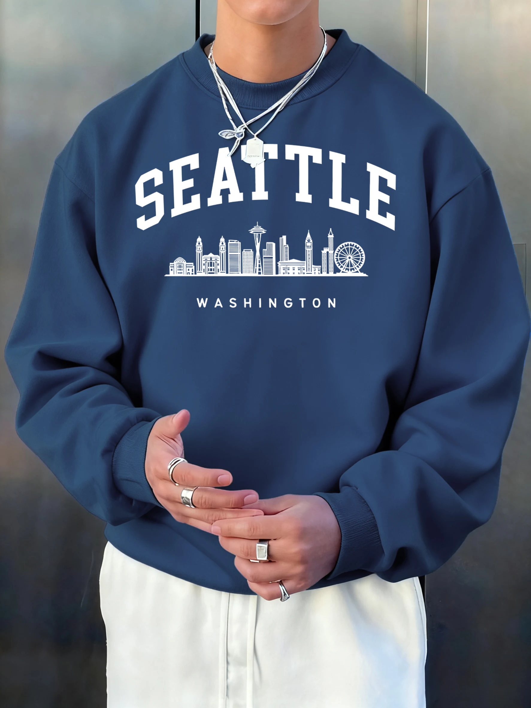 Мужская толстовка с креативным принтом Seattle Washington, мягкая, теплая, с длинными рукавами, флисовая, универсальная, свободного кроя, с круглым вырезом, спортивная одежда
Мужская толстовка с креативным принтом Seattle Washington, мягкая, теплая, с длинными рукавами, флисовая, универсальная, свободного кроя, с круглым вырезом, спортивная одежда