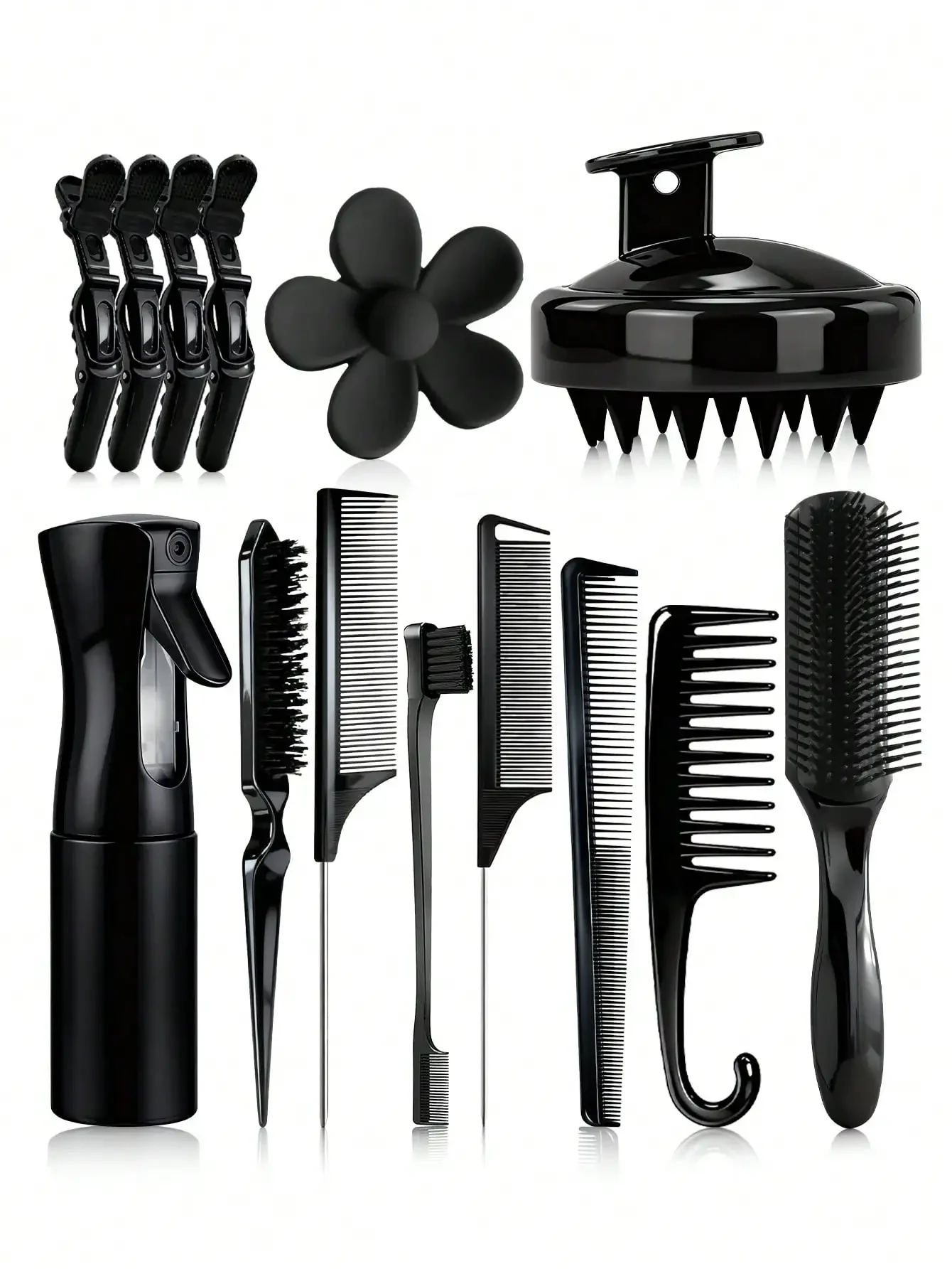 2/4/14pcs/Set Hairdressing Tool Combo Set, Including Hair Comb, Clips, Washing Brush, Highlighting Comb, Hair Spray Bottle
2/4/14pcs/Set Hairdressing Tool Combo Set, Including Hair Comb, Clips, Washing Brush, Highlighting Comb, Hair Spray Bottle