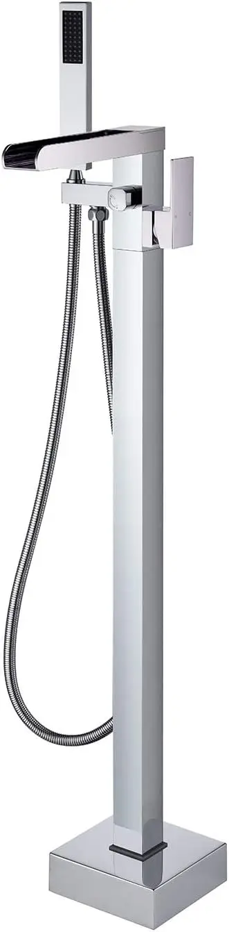 Freestanding Tub Filler Waterfall Bathtub Faucet Chrome Floor Mount Brass Single Handle Bathroom Faucets with Hand Shower
Freestanding Tub Filler Waterfall Bathtub Faucet Chrome Floor Mount Brass Single Handle Bathroom Faucets with Hand Shower
