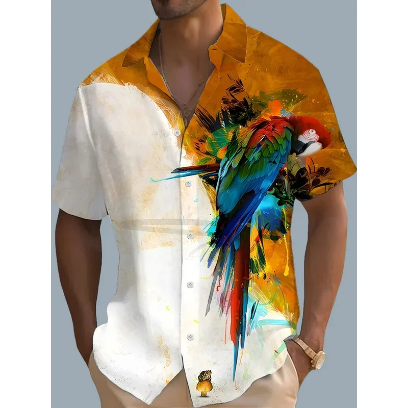 2025 New Men's Shirt 3d Fashion Casual Parrot Bird Print Hawaiian Lapel Button Shirt Short Sleeve Top Homme Harajuku Men's Cloth
2025 New Men's Shirt 3d Fashion Casual Parrot Bird Print Hawaiian Lapel Button Shirt Short Sleeve Top Homme Harajuku Men's Cloth
