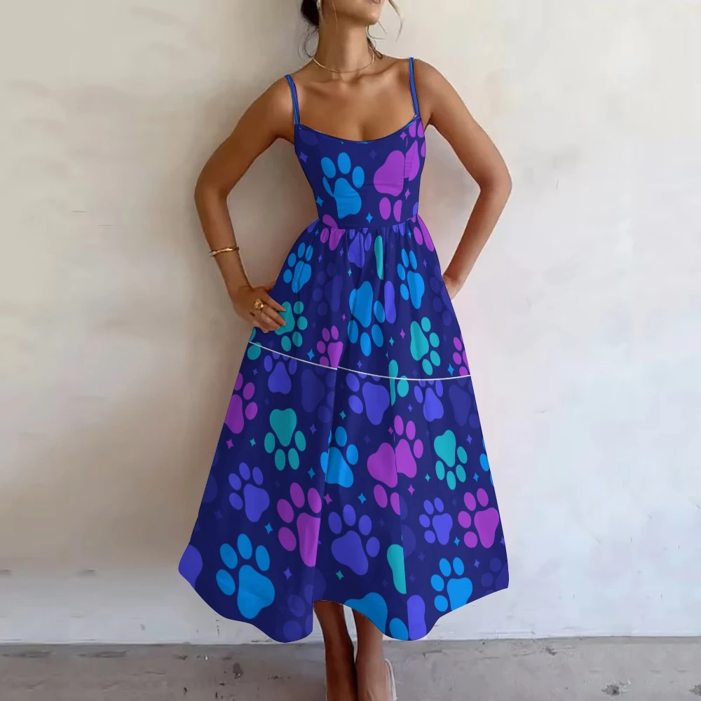 Cute Cat Paw Print Suspender Skirt Women's Chic Casual Beach Dress New Fashion Vacation Wear Women's High Quality
Cute Cat Paw Print Suspender Skirt Women's Chic Casual Beach Dress New Fashion Vacation Wear Women's High Quality
