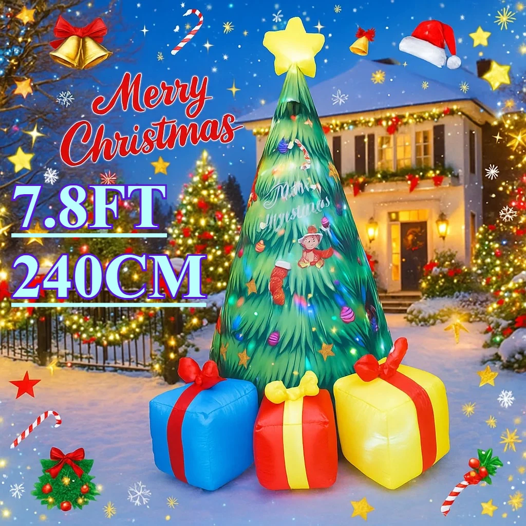 7.8FT Inflatable Toy Christmas Tree LED Light Christmas Gift Boxes Home Decor Ornament Christmas Supplie Gift Xmas Yard Decor
7.8FT Inflatable Toy Christmas Tree LED Light Christmas Gift Boxes Home Decor Ornament Christmas Supplie Gift Xmas Yard Decor