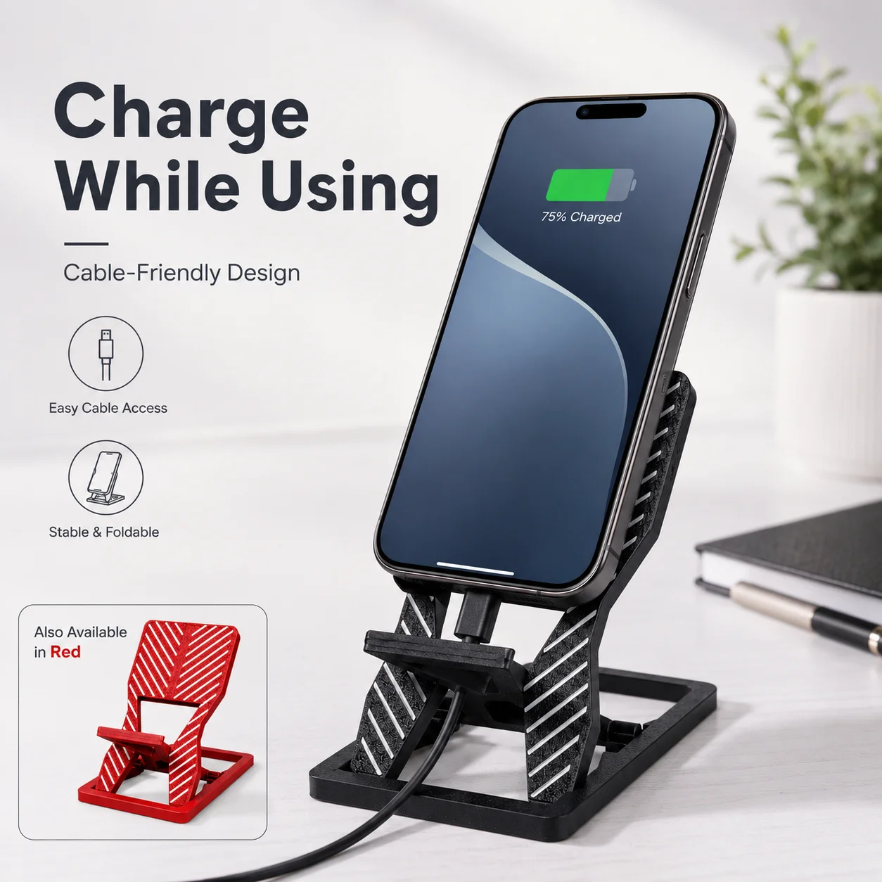 Foldable Mobile Phone Stand, Portable Adjustable Desktop Holder, Anti-Slip Support for Smartphones & Tablets
Foldable Mobile Phone Stand, Portable Adjustable Desktop Holder, Anti-Slip Support for Smartphones & Tablets