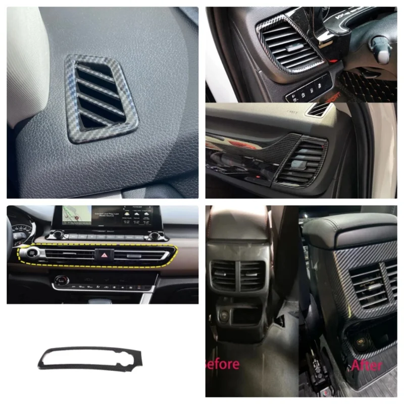 Kia Seltos 2019-2023 Carbon fiber interior chrome-plated front and rear outlet/air conditioning exhaust outlet trim accessories
Kia Seltos 2019-2023 Carbon fiber interior chrome-plated front and rear outlet/air conditioning exhaust outlet trim accessories