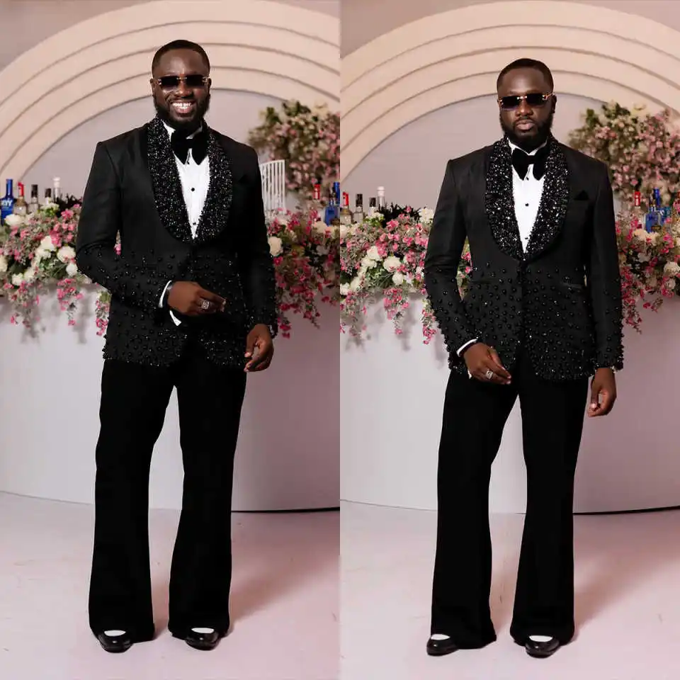 Elegant Rhinestone Men Suits For Wedding Shawl Lapel Single Breasted Tuxedos Groom Party 2 Pcs Blazer Pants Customized Suit
Elegant Rhinestone Men Suits For Wedding Shawl Lapel Single Breasted Tuxedos Groom Party 2 Pcs Blazer Pants Customized Suit