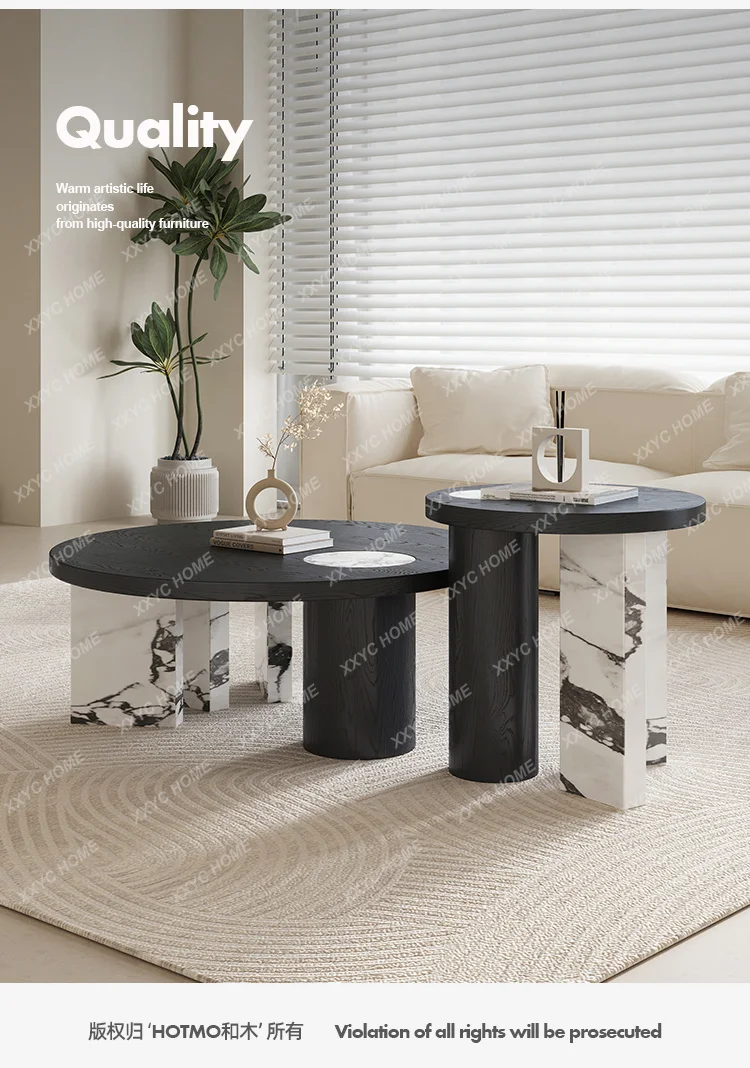 Style Round Coffee Table Modern Minimalist Living Room scandinavian Creative High-end Solid Wood Rock Plate Tea Table
Style Round Coffee Table Modern Minimalist Living Room scandinavian Creative High-end Solid Wood Rock Plate Tea Table