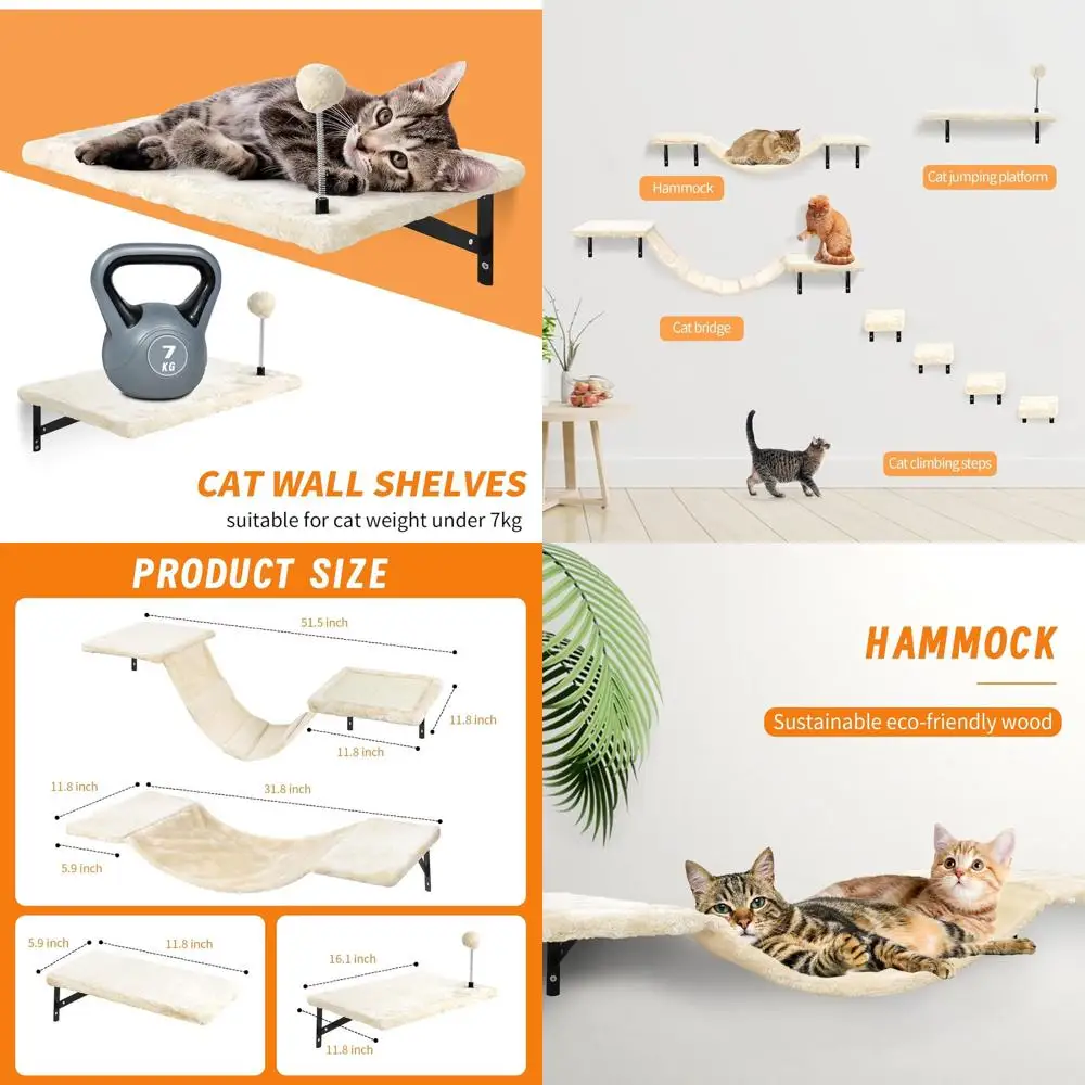 Набор деревянной мебели для кошек из 7 предметов: полки, насекомые, мост, гамак, доска для царапин и мяч для котят (темно-серый)
Набор деревянной мебели для кошек из 7 предметов: полки, насекомые, мост, гамак, доска для царапин и мяч для котят (темно-серый)