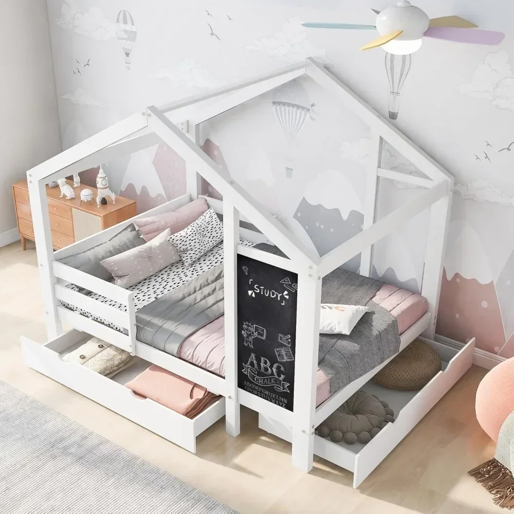 Full Size with Storage Drawers for Kid Bedroom,Solid Wood w/Blackboard Design,Super Save Space & No Box Spring Needed, White
Full Size with Storage Drawers for Kid Bedroom,Solid Wood w/Blackboard Design,Super Save Space & No Box Spring Needed, White