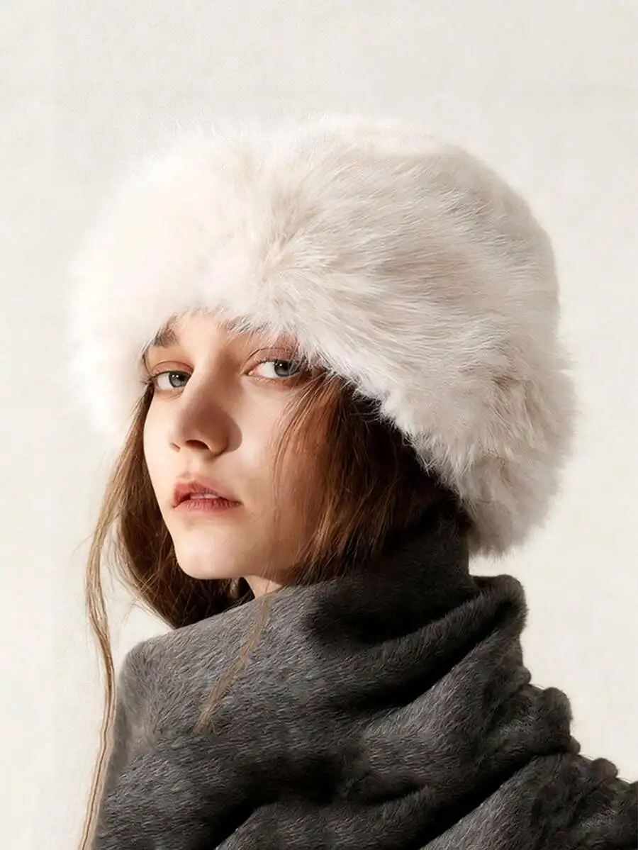 1pc Women's Winter Plush Fisherman Polyester Hat, Women's Fashionable Thick Hat, Winter Warm Hat, Can Be Paired With Wool Coat,
1pc Women's Winter Plush Fisherman Polyester Hat, Women's Fashionable Thick Hat, Winter Warm Hat, Can Be Paired With Wool Coat,