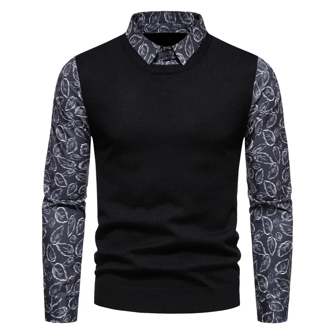 2023 Autumn/Winter New Fake Two Piece Sweater Men's Long Sleeve Spliced Korean Fit Shirt Collar Knit
2023 Autumn/Winter New Fake Two Piece Sweater Men's Long Sleeve Spliced Korean Fit Shirt Collar Knit