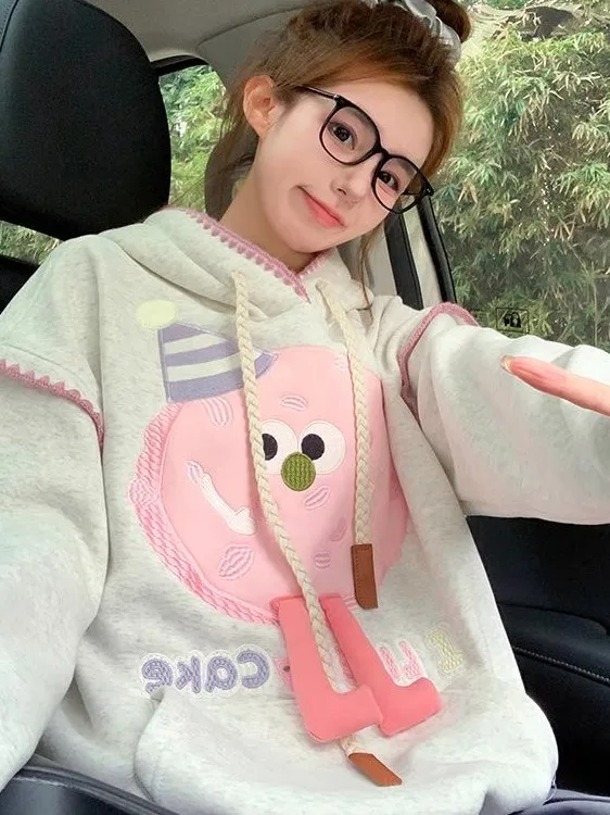 plus Size Cute Hoodie Women's Loose Sweet Embroidery Cartoon Long Sleeve Cotton Sweatshirt Autumn Season Youthful Style
plus Size Cute Hoodie Women's Loose Sweet Embroidery Cartoon Long Sleeve Cotton Sweatshirt Autumn Season Youthful Style