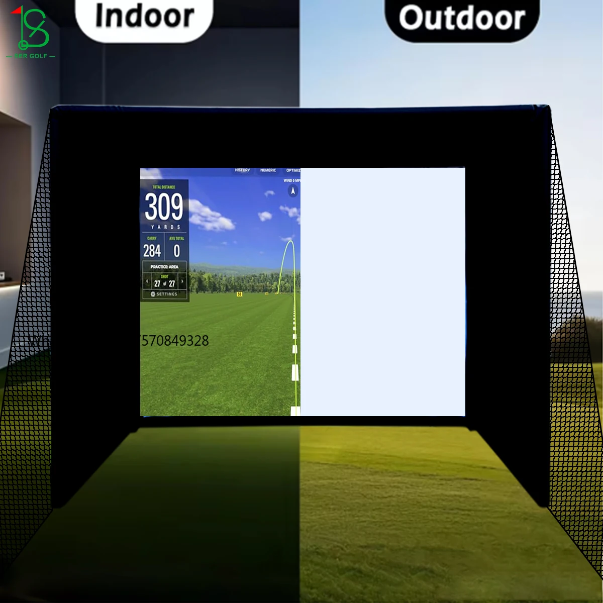 Indoor Golf Simulator Hitting Net 10X8FT Aluminum Frame Hd Impact Screen Portable Practice Cage Logo Outdoor Training
Indoor Golf Simulator Hitting Net 10X8FT Aluminum Frame Hd Impact Screen Portable Practice Cage Logo Outdoor Training