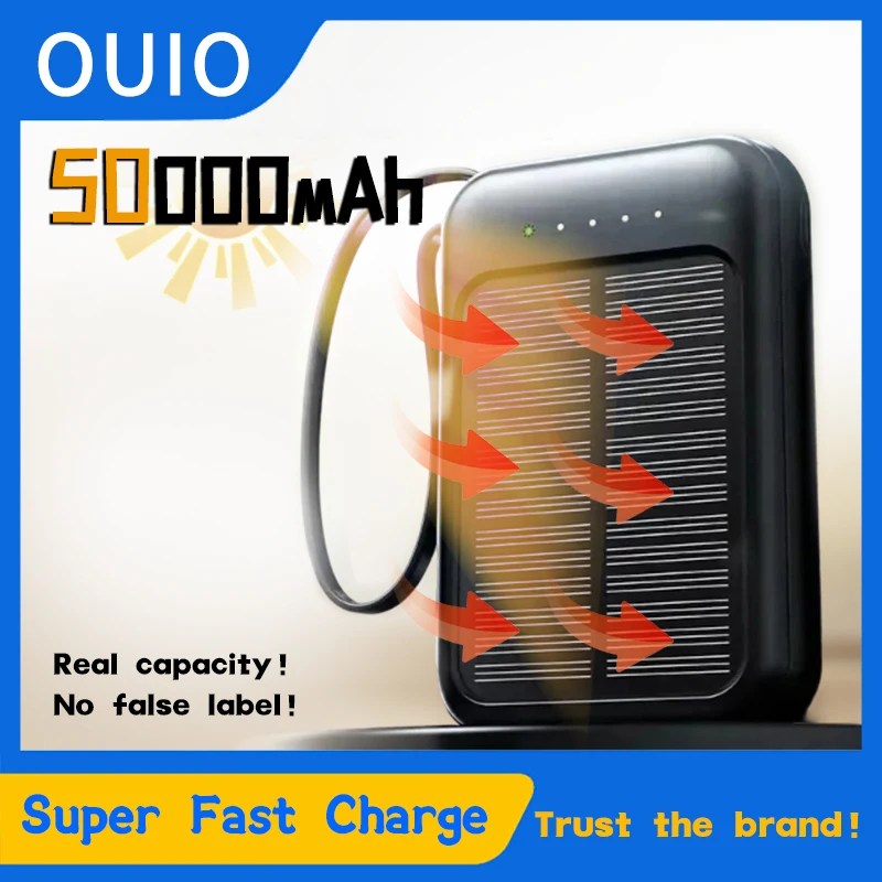 50000mAh Solar Power Bank Built Cables Fast Charger 2 USB Ports External Charger Power Bank LED Light For Iphone Samsung Xiaomi
50000mAh Solar Power Bank Built Cables Fast Charger 2 USB Ports External Charger Power Bank LED Light For Iphone Samsung Xiaomi