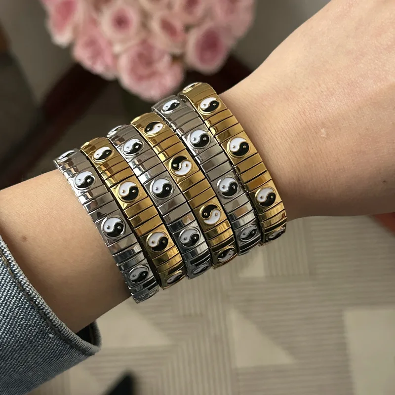 Fashion Stainless Steel Tai Chi Strawberry Dog Paw Italian Charms Bracelet Elastic Bangle Men Women Punk Jewelry DIY Making Gift
Fashion Stainless Steel Tai Chi Strawberry Dog Paw Italian Charms Bracelet Elastic Bangle Men Women Punk Jewelry DIY Making Gift